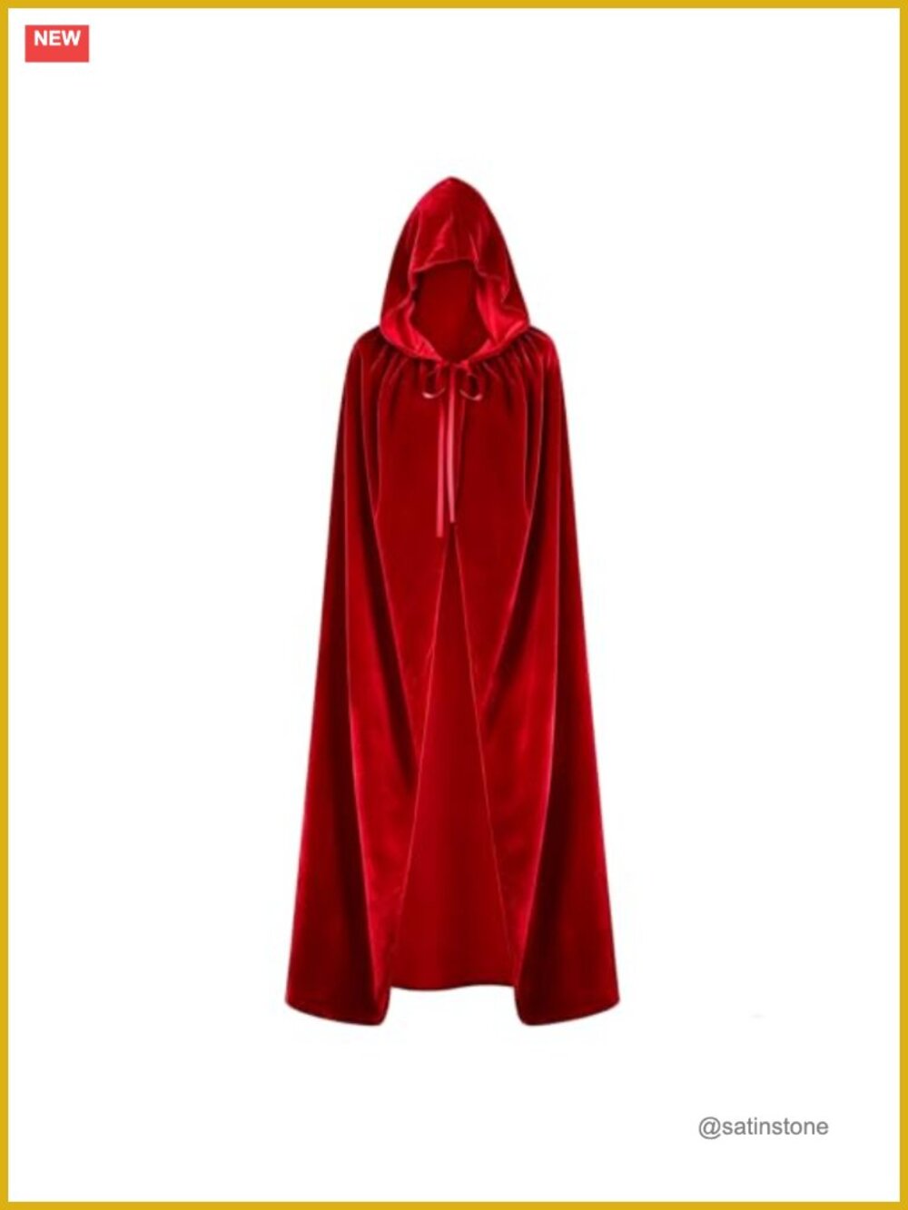 Velvet Hooded Cloak Cape Satin Cosplay Halloween Costume Adult Unisex